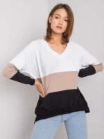 Bluza Lotta z dekoltem V — Czarno-beżowy