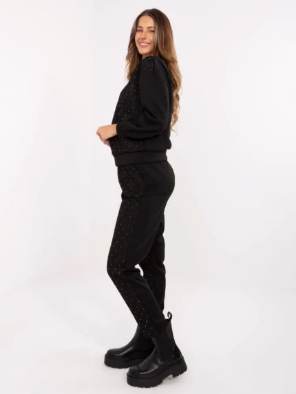 Dwuczęściowy komplet z koronką — Czerń