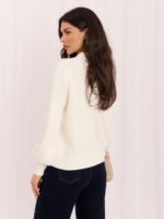 Sweter polo z bufiastymi rękawami — Ecru