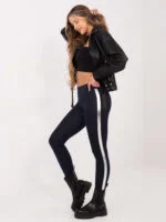 Legginsy Rissa z lampasami — Granat