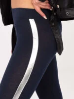 Legginsy Rissa z lampasami — Granat